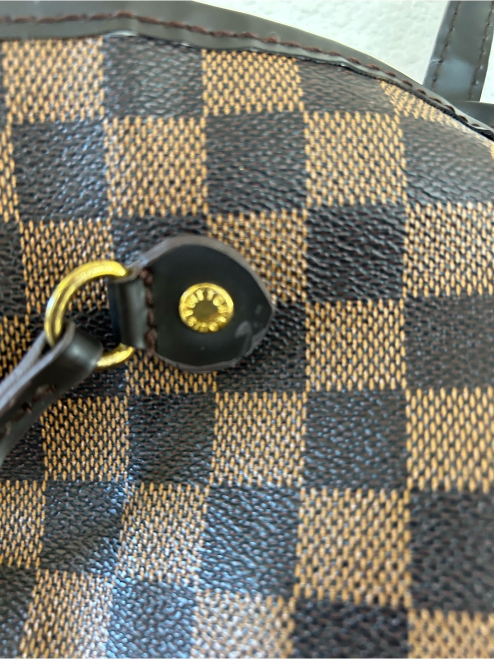 Brown Checkered Tote Bag - Picture 2 of 15